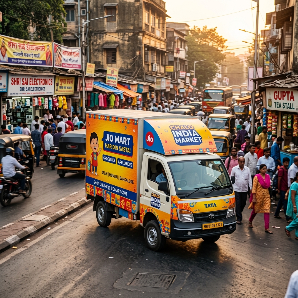 Tempo Advertising in Mumbai - Branded Vehicle Moving Through City